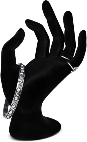 Flexzion Hand Jewelry Holder Female Mannequin Hands Holder for Bracelet, Watch, Hand Ring Holder for Jewelry, Mannequin Arm Form Model, Hand Stand Display, Velvet Hand Mannequin, Black Velvet