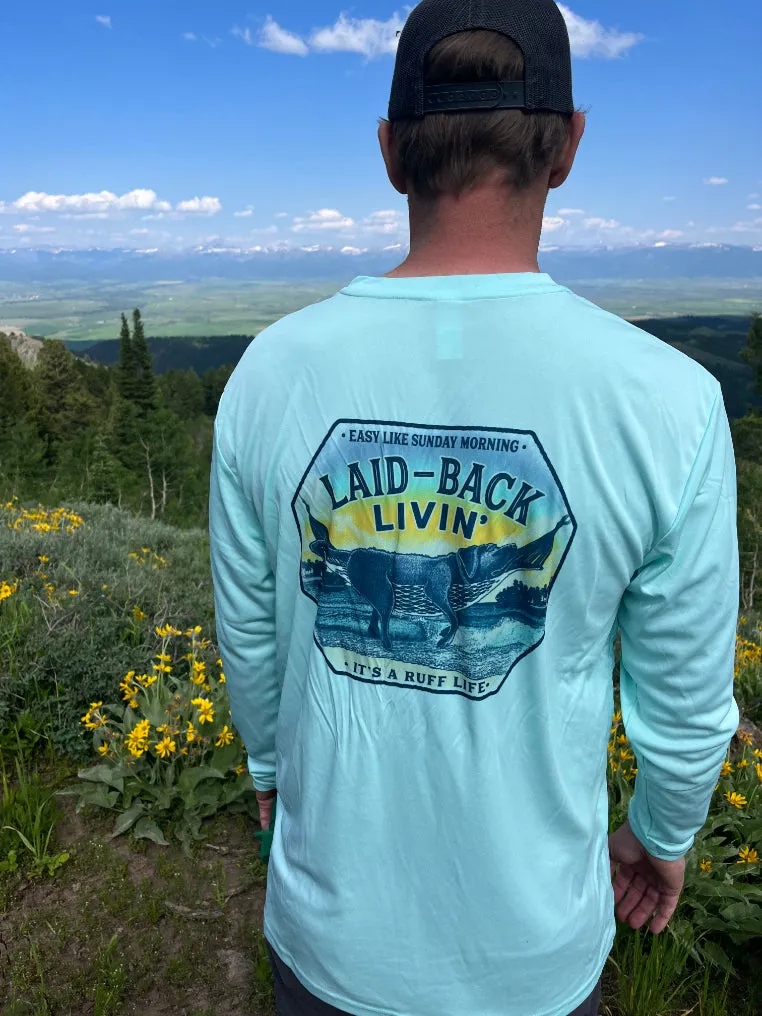 Flintstone Blk Lab Hammock Long Sleeve Performance Shirt