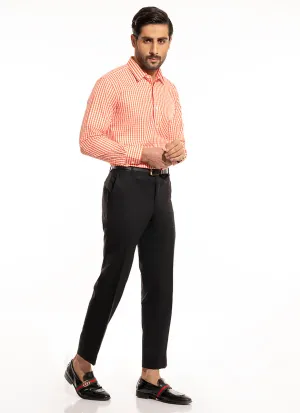 Formal Shirt - Supernova Orange Mini Checks