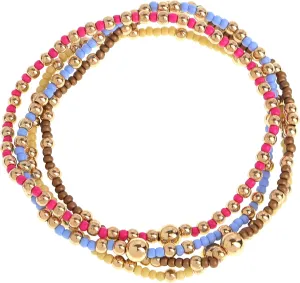 Gold Beaded Friendship Bracelet Stack for WomenSeed Beads Bracelets Summer Boho Beach Handmade Stackable Jewelry Gift