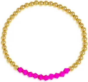Gold Beaded Gemstone Friendship Bracelets for Women, Boho Handmade Natural Stones Beads Stackable Bracelet Summer Beach Jewelry Gift.