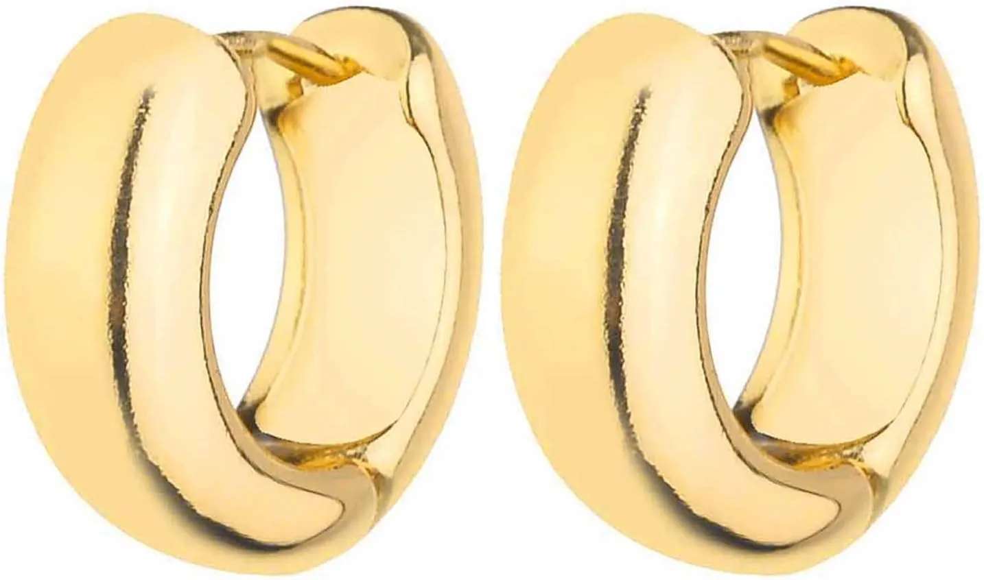 Gold Chunky Hoop Earrings Set for Women, 14K Gold Plated Twisted Huggie Hoop Earring Hypoallergenic, Thick Open Hoops Set Lightweight
