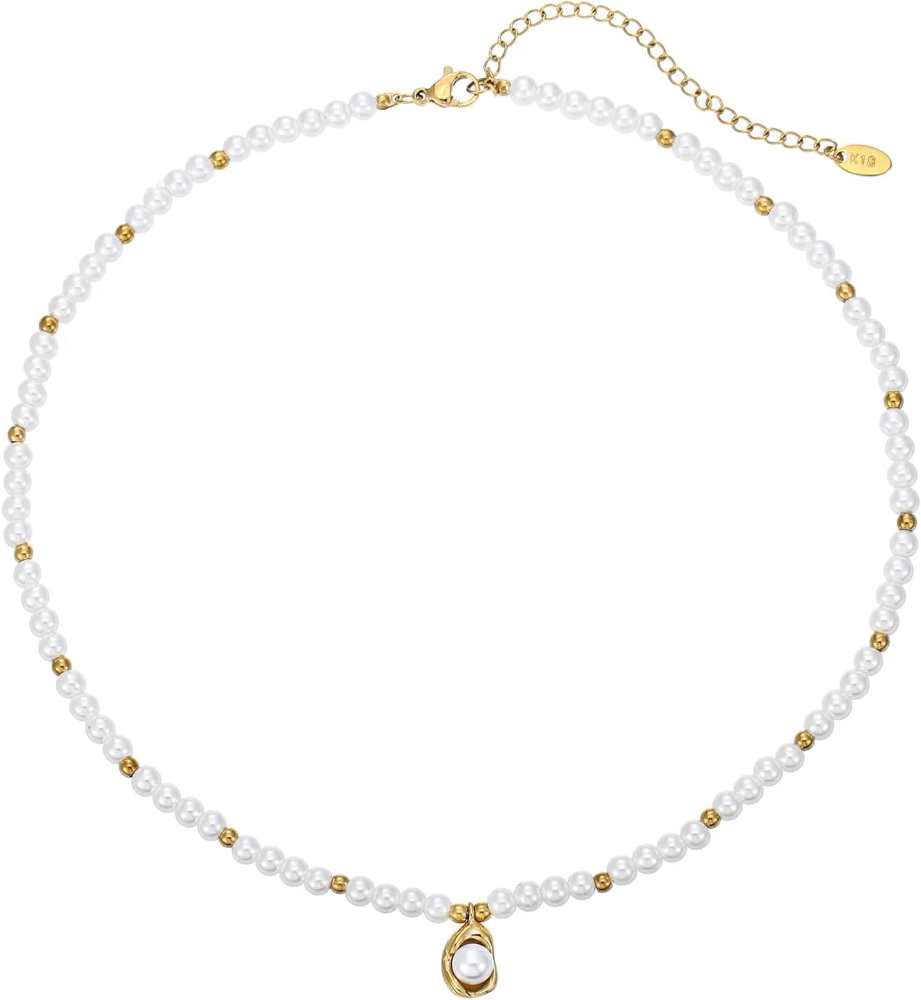Gold Pearl Necklace for Women Dainty Pearl Choker Necklace White Pearl Beaded Necklaces Fashion Jewelry