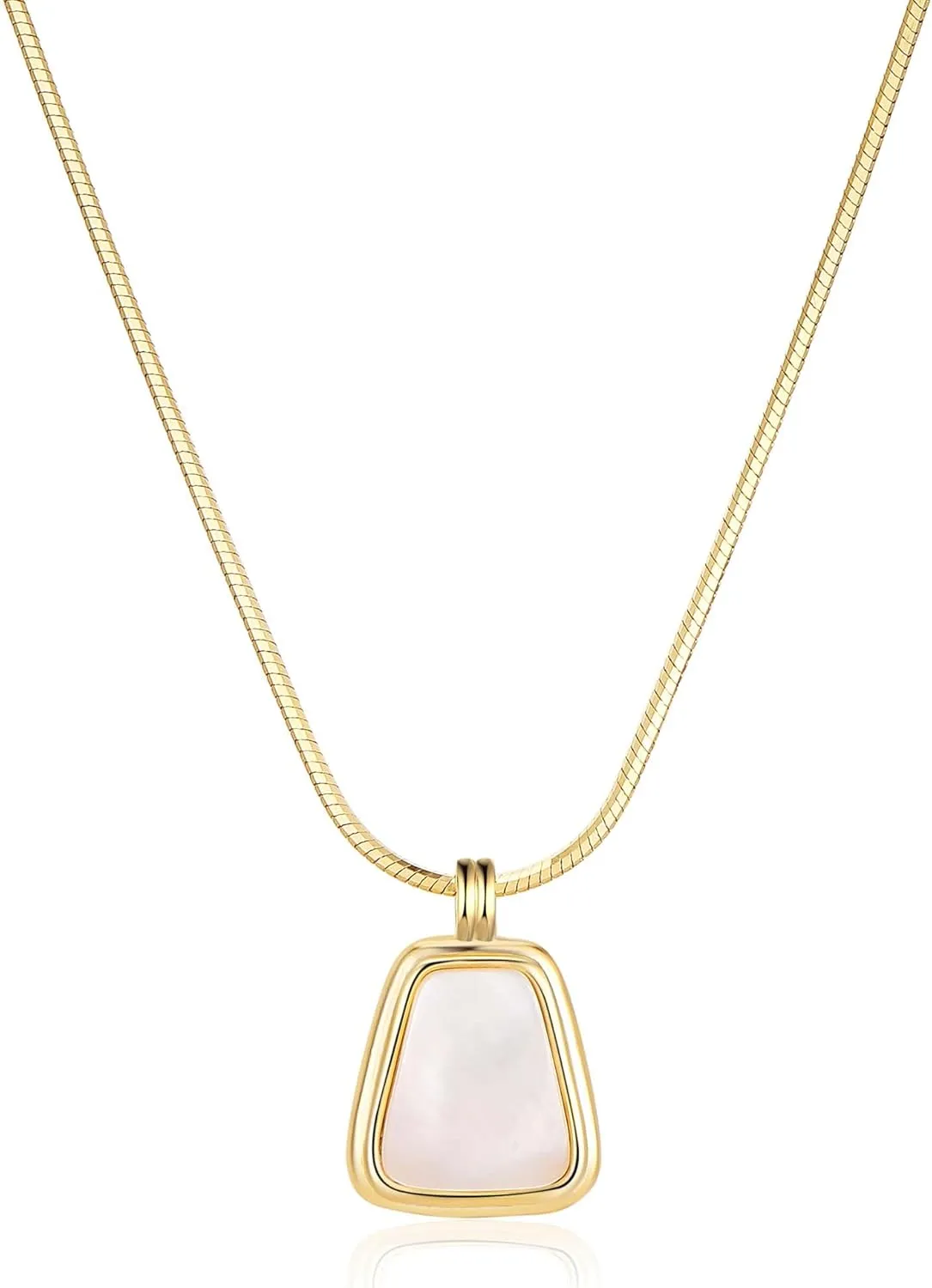 Gold Pendant Necklace - Pearl Choker Necklaces - Dainty Gold Plated Necklace Jewelry for Women (Pearl 1)