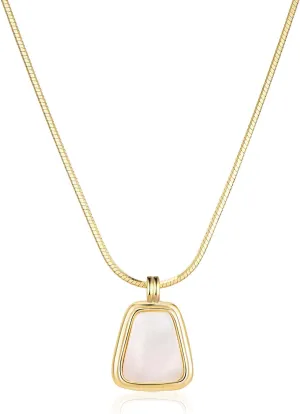 Gold Pendant Necklace - Pearl Choker Necklaces - Dainty Gold Plated Necklace Jewelry for Women (Pearl 1)
