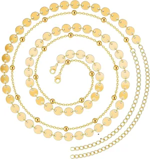 Gold Waist Chain for Women, Adjustable Body Chain Jewelry, Stylish Waist Beads with Belly Chain for Beachwear, Layered Gold Body Chain for Women, Trendy Body Jewelry for Many Occasions
