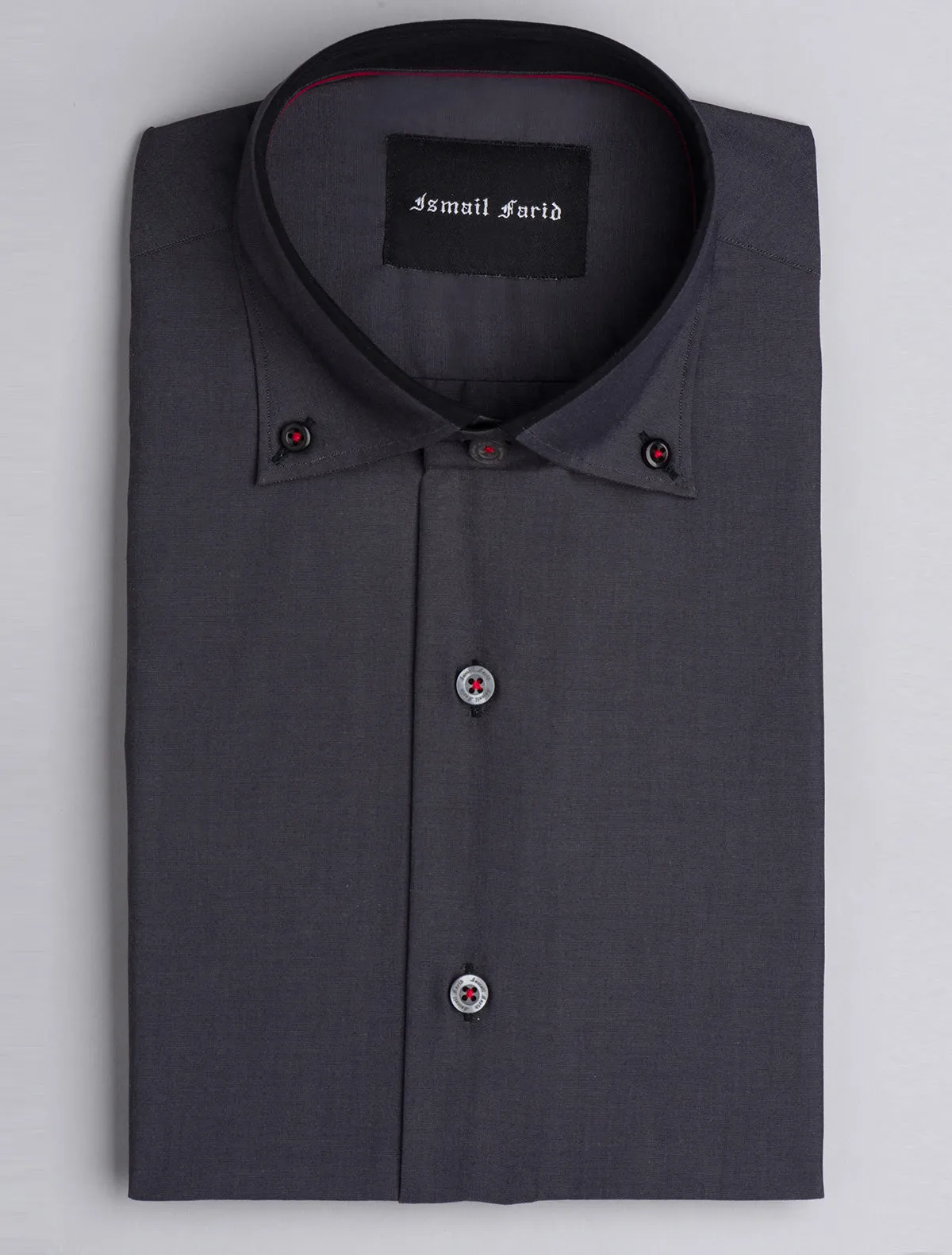 GREY BUTTON-DOWN SMART CASUAL SHIRT