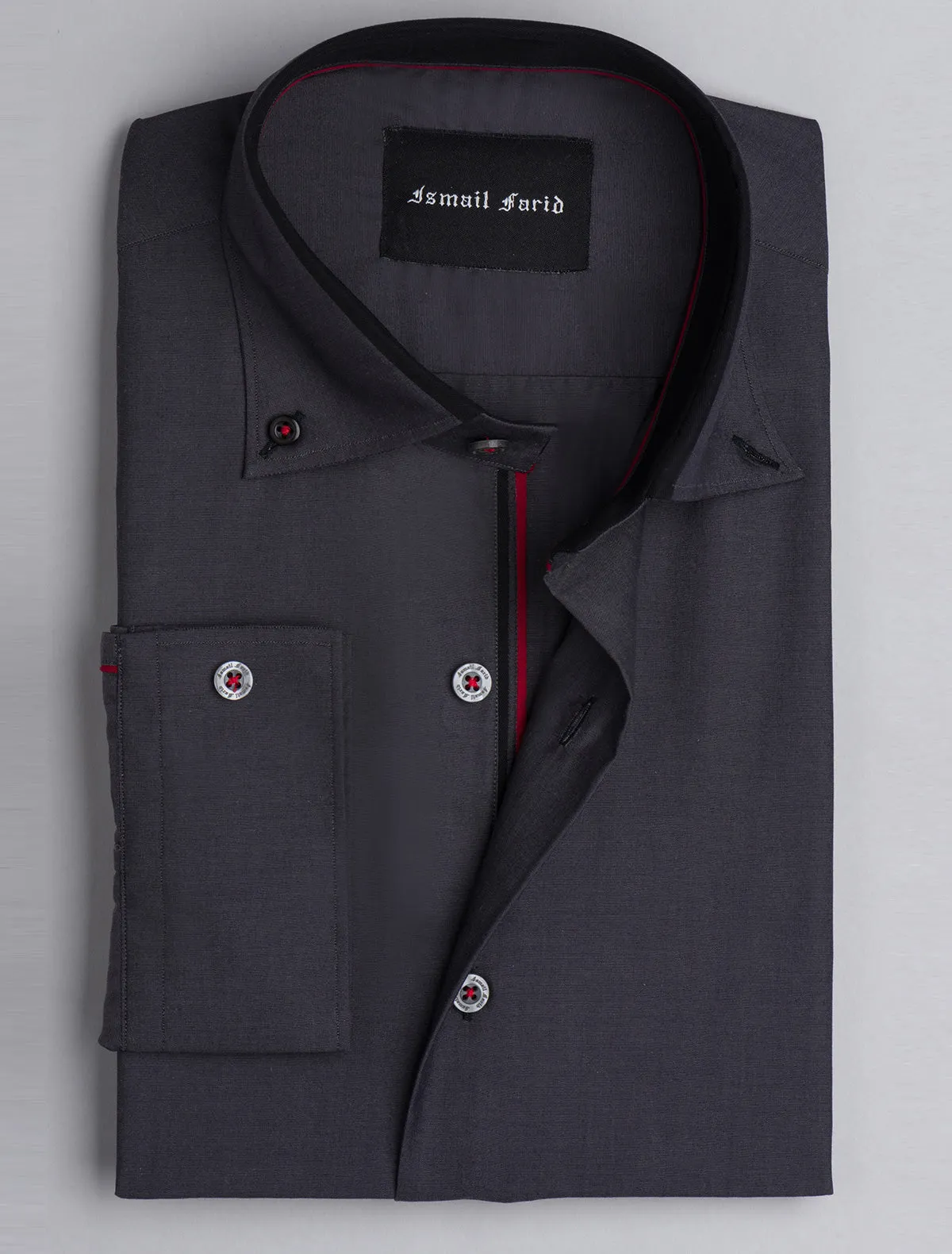 GREY BUTTON-DOWN SMART CASUAL SHIRT