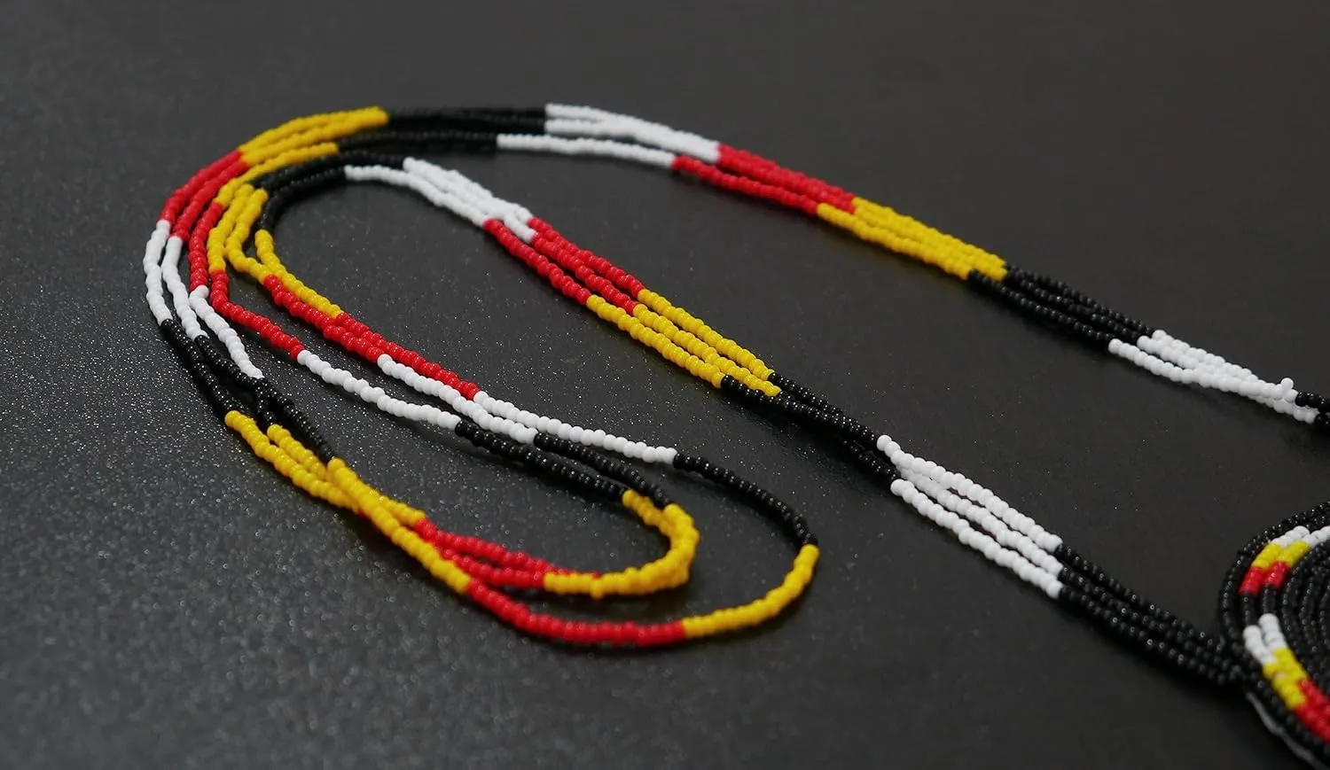Handmade Native American Style Tribal ethnic Seed Bead Beaded Layered Medallion Necklace #1