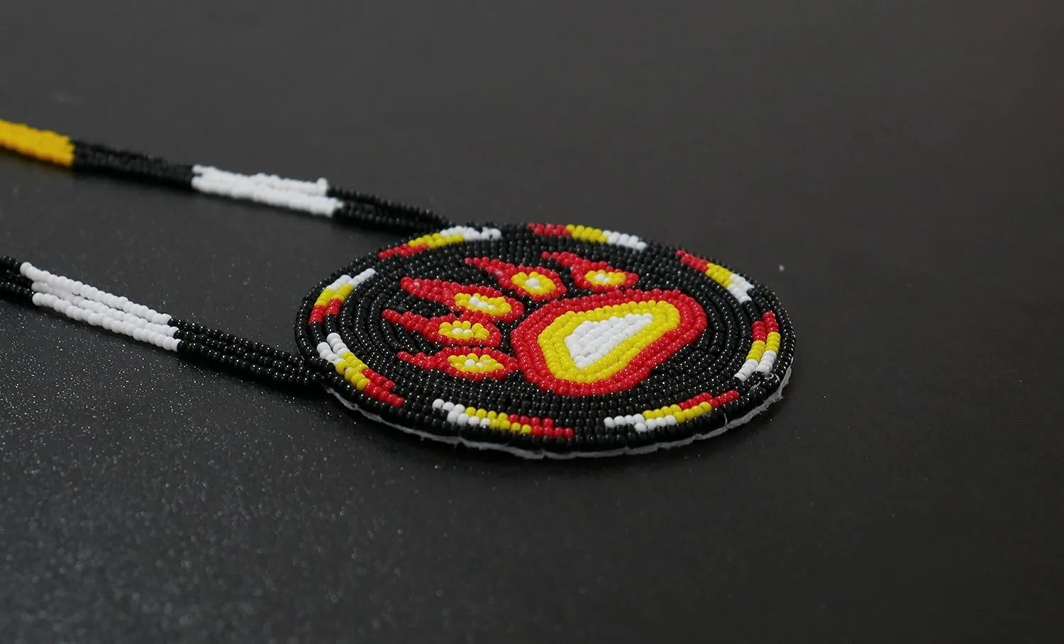 Handmade Native American Style Tribal ethnic Seed Bead Beaded Layered Medallion Necklace #1