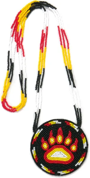 Handmade Native American Style Tribal ethnic Seed Bead Beaded Layered Medallion Necklace #1