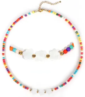 Happy Birthday Gifts for Girls, Trendy Beaded Necklaces for Teen Girl Cute Bohemian Choker Necklace Pendant Mothers Birthday Gifts for Women Kids Jewelry