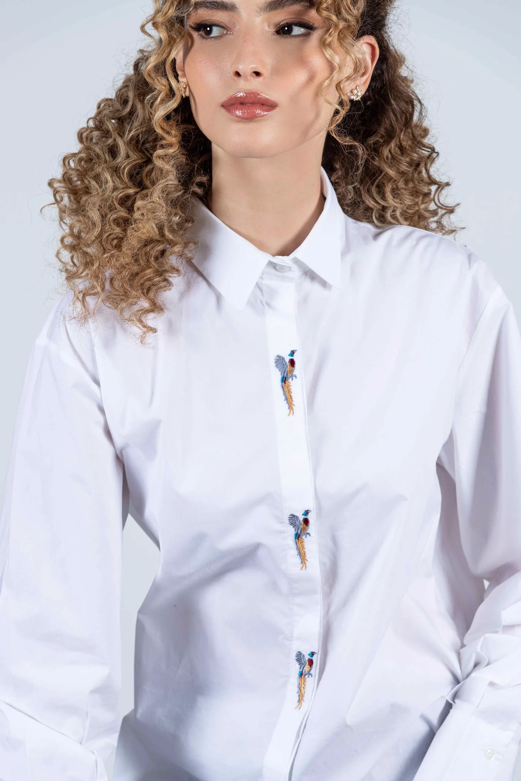 Hartwell Abigail Embroidered Pheasants Shirt