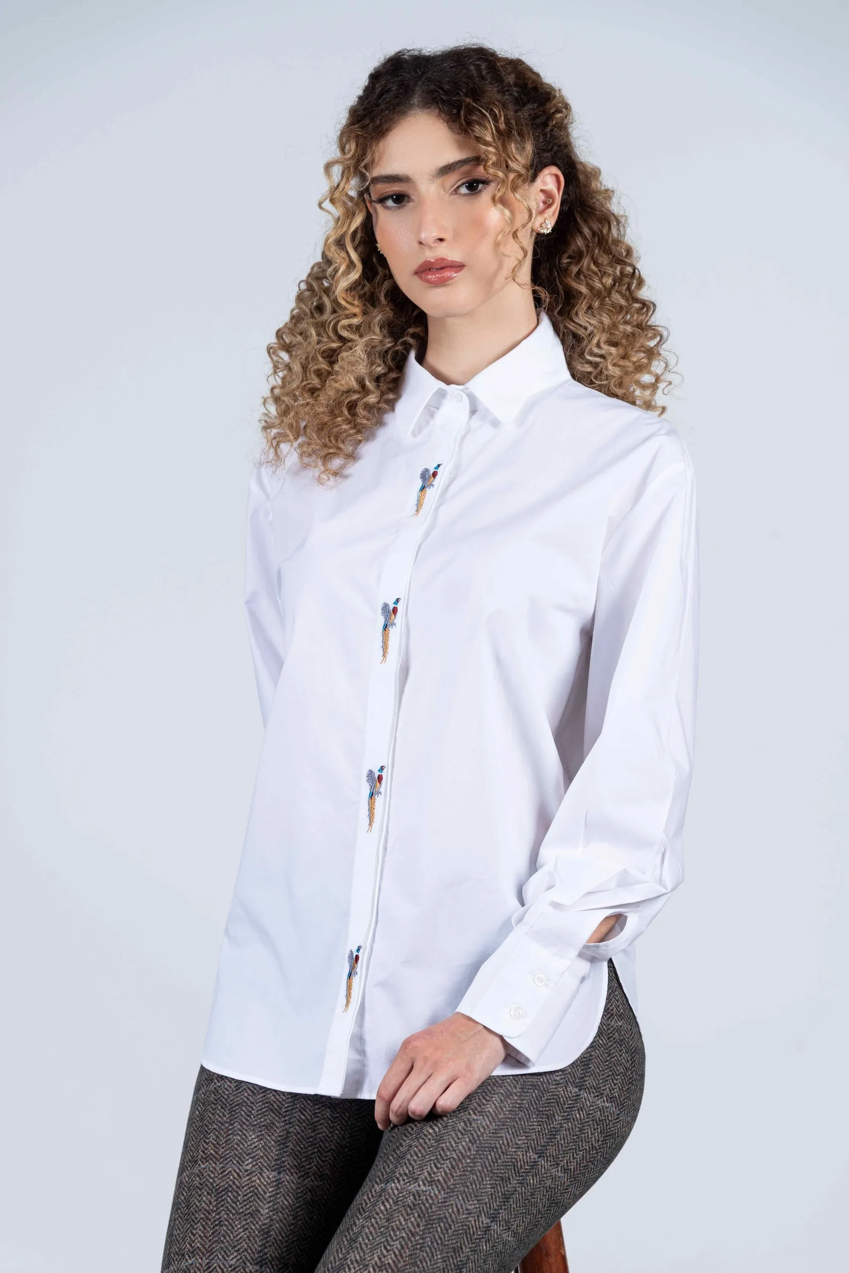 Hartwell Abigail Embroidered Pheasants Shirt