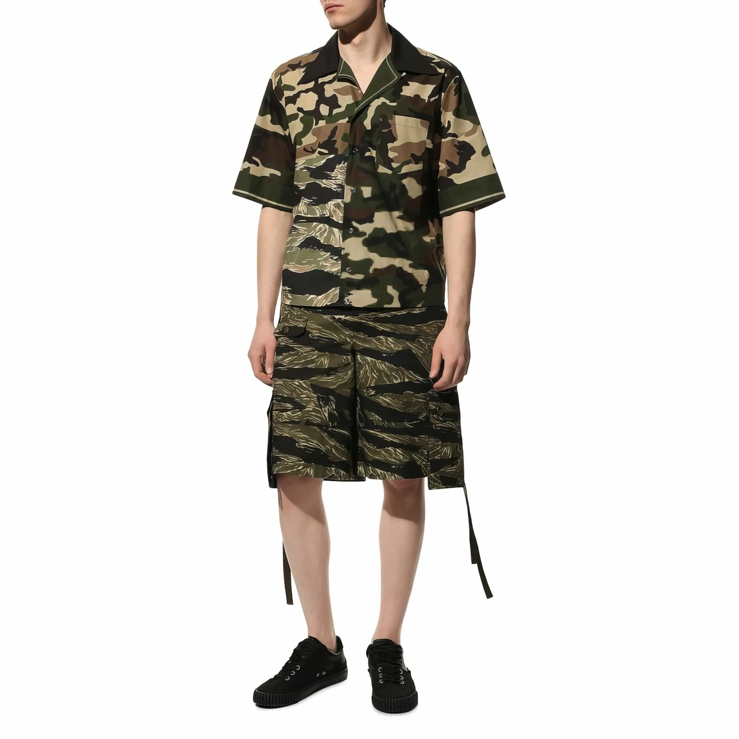 Hawaiian Shirt In Camo Print