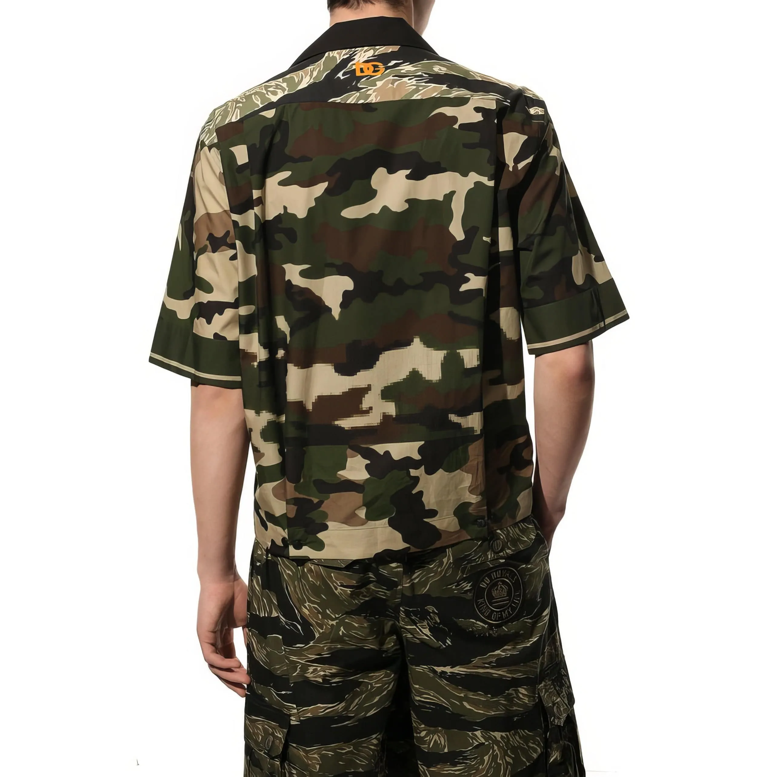 Hawaiian Shirt In Camo Print