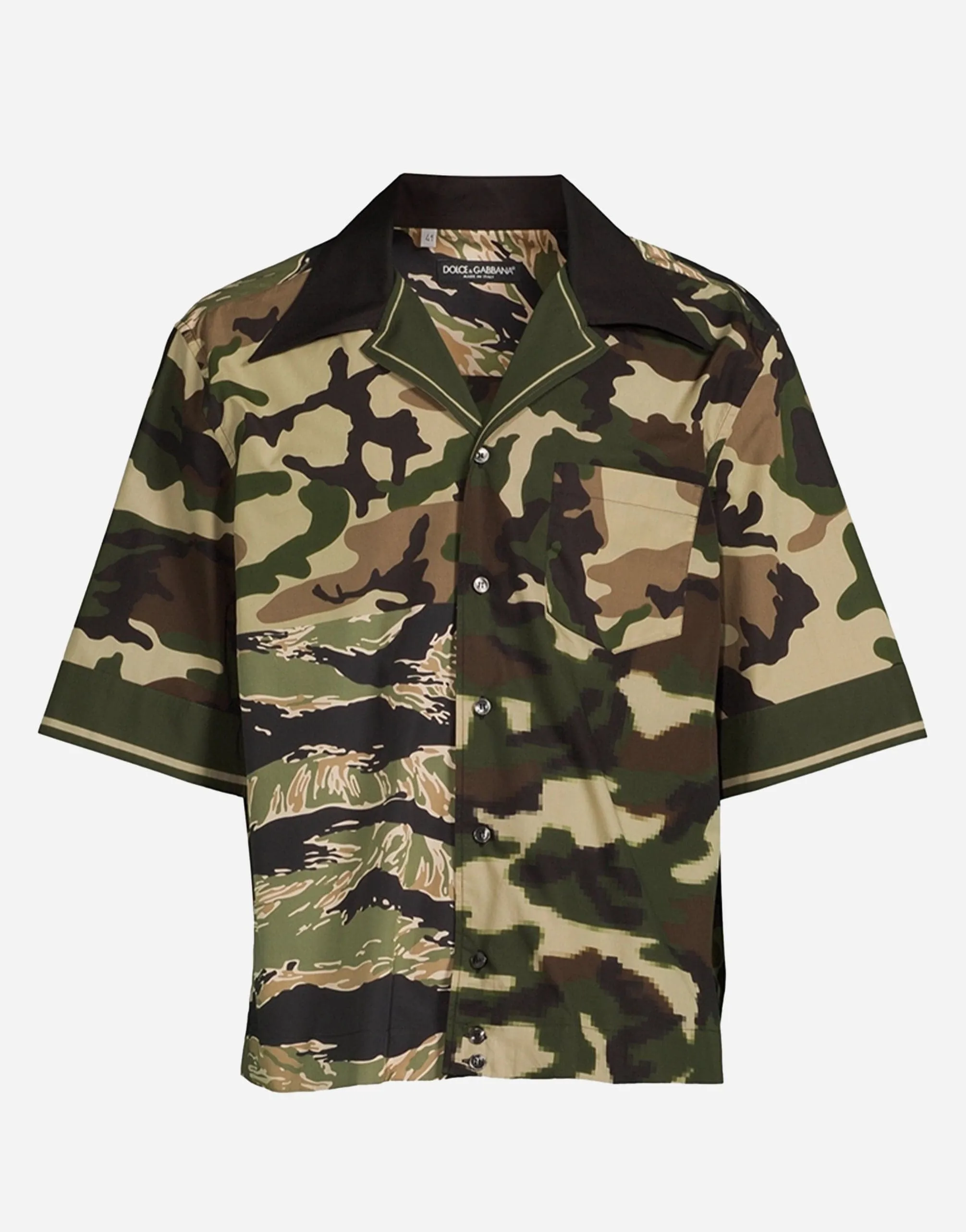 Hawaiian Shirt In Camo Print