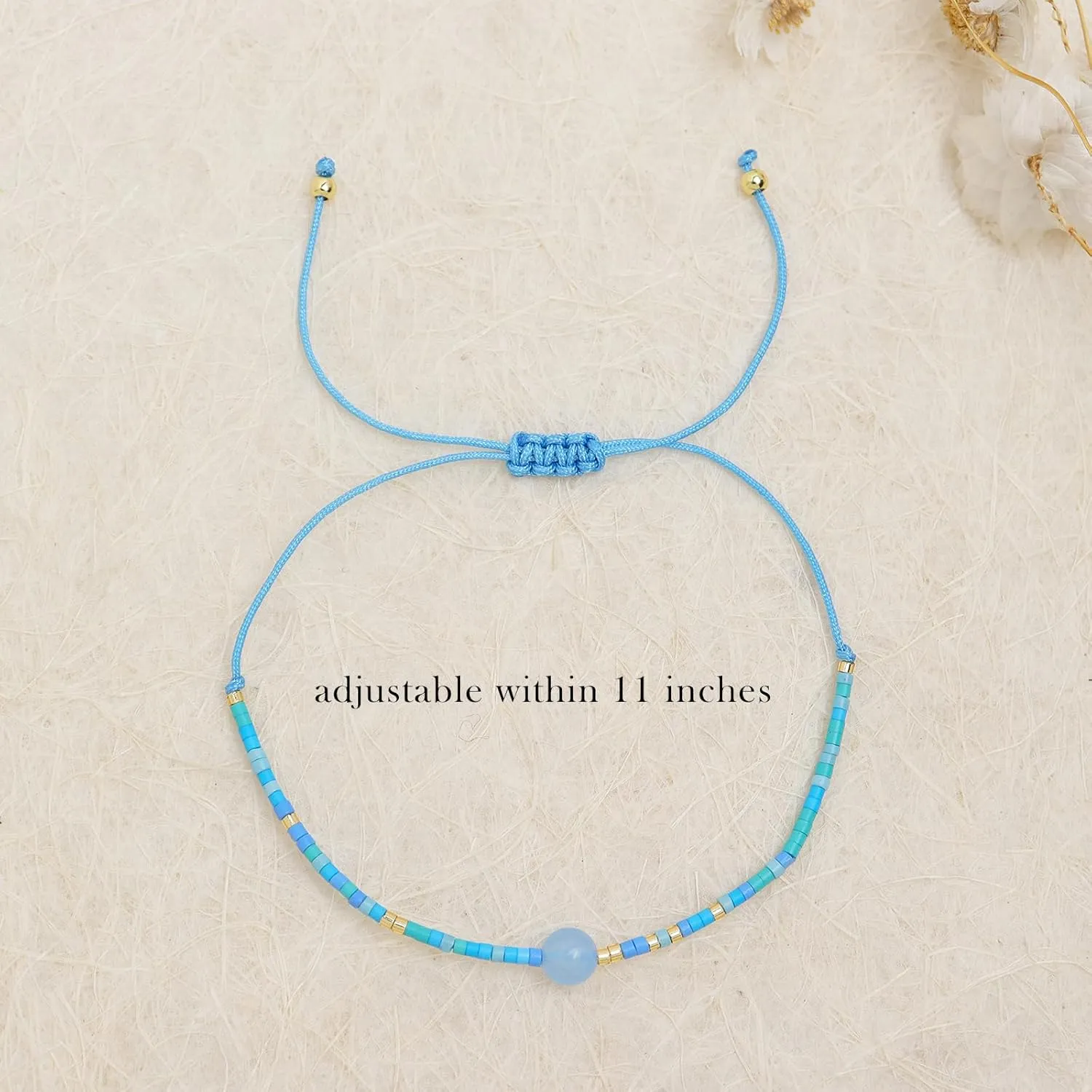 Healing Stone Colorful Beaded Bracelets for Women, Boho Adjustable Handmade Natural Stones Small Beads Friendship Outfit Accessories Jewelry Gift.