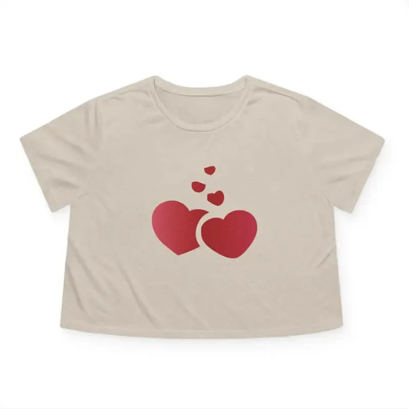 Hearts Women's Flowy Cropped Tee