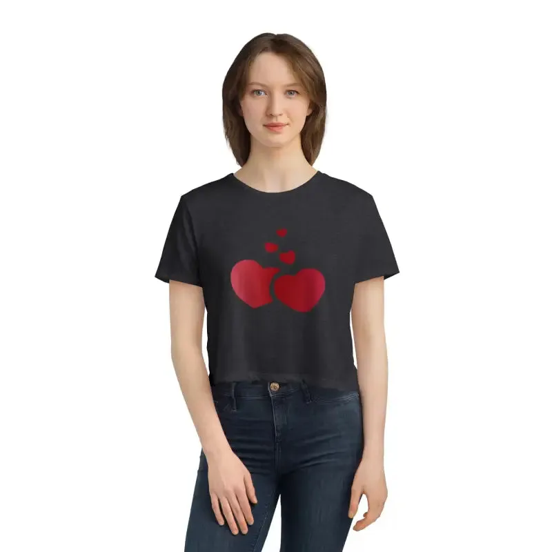 Hearts Women's Flowy Cropped Tee