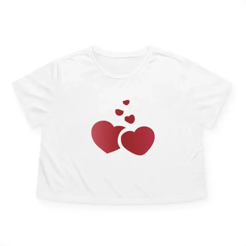 Hearts Women's Flowy Cropped Tee