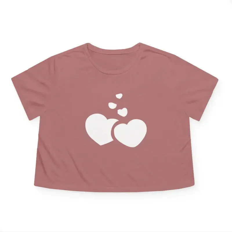 Hearts Women's Flowy Cropped Tee