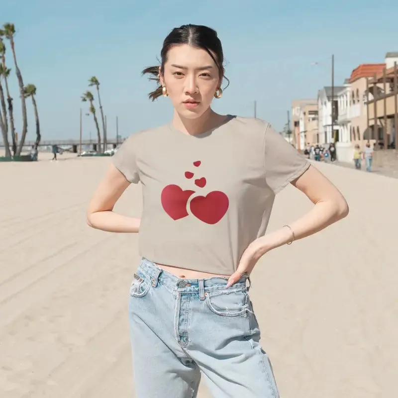 Hearts Women's Flowy Cropped Tee