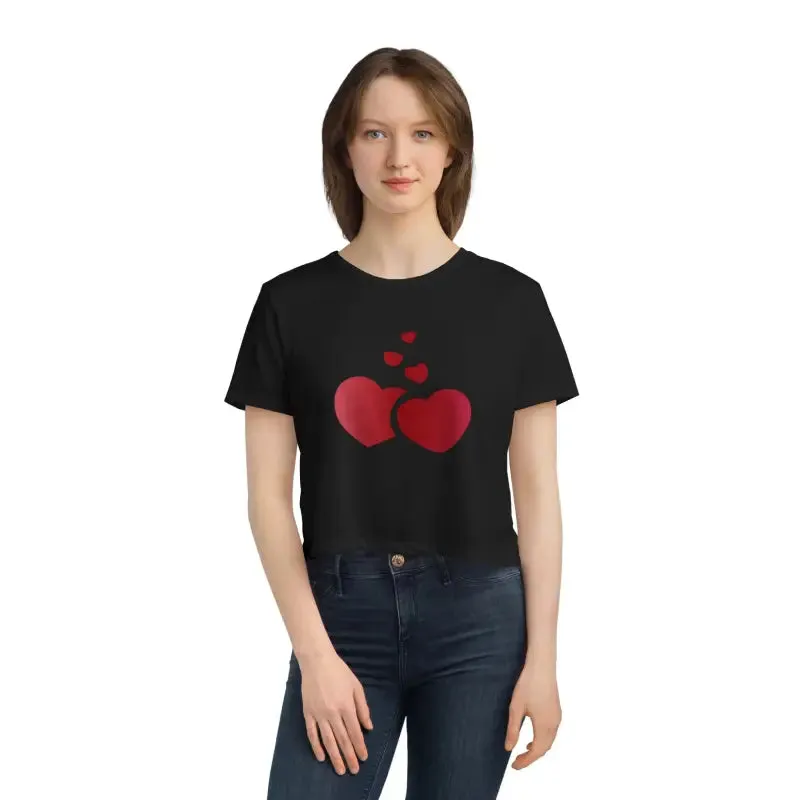 Hearts Women's Flowy Cropped Tee