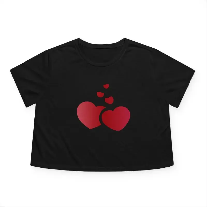 Hearts Women's Flowy Cropped Tee