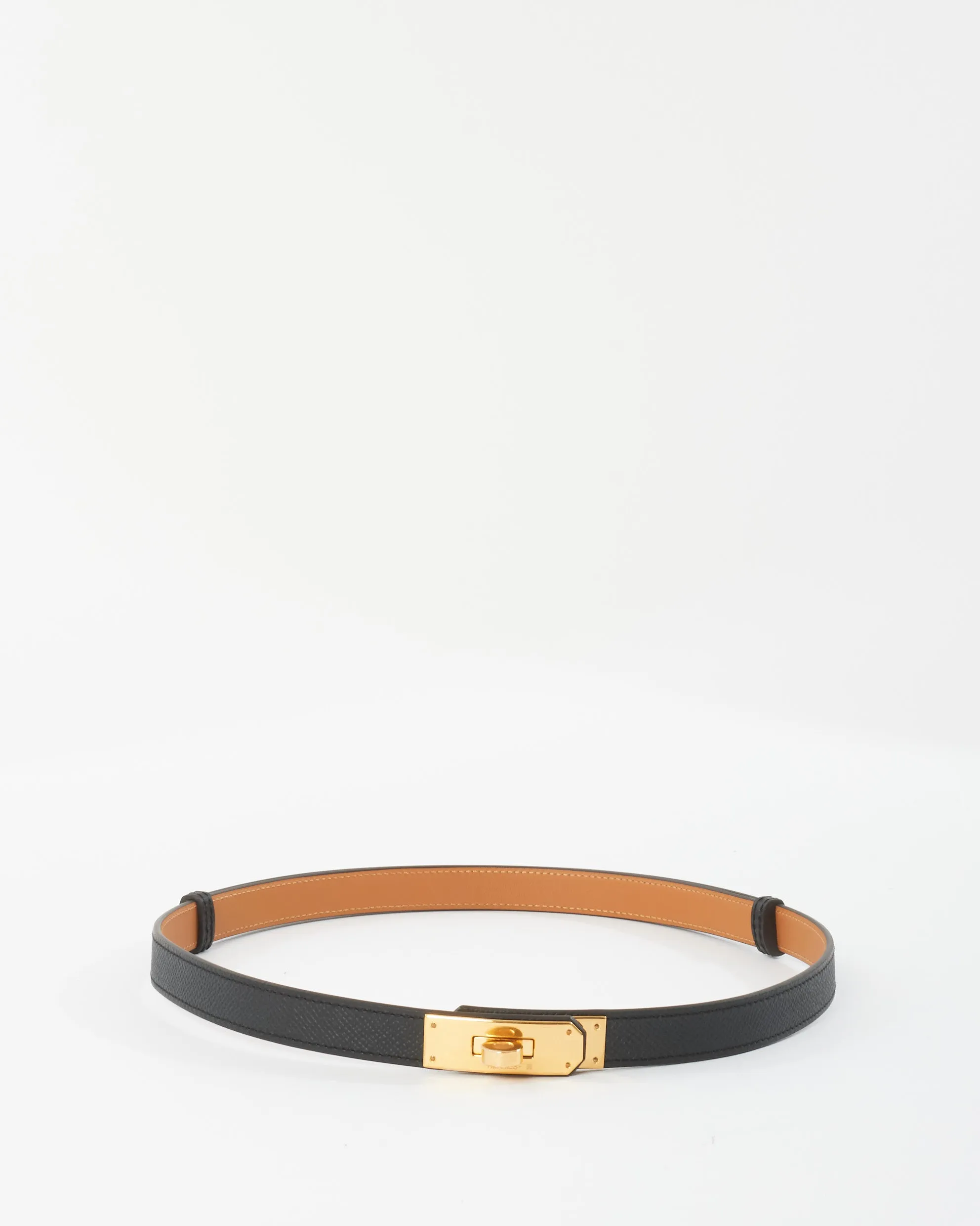Hermès Black Epsom Leather Kelly 18 Pocket Belt GHW