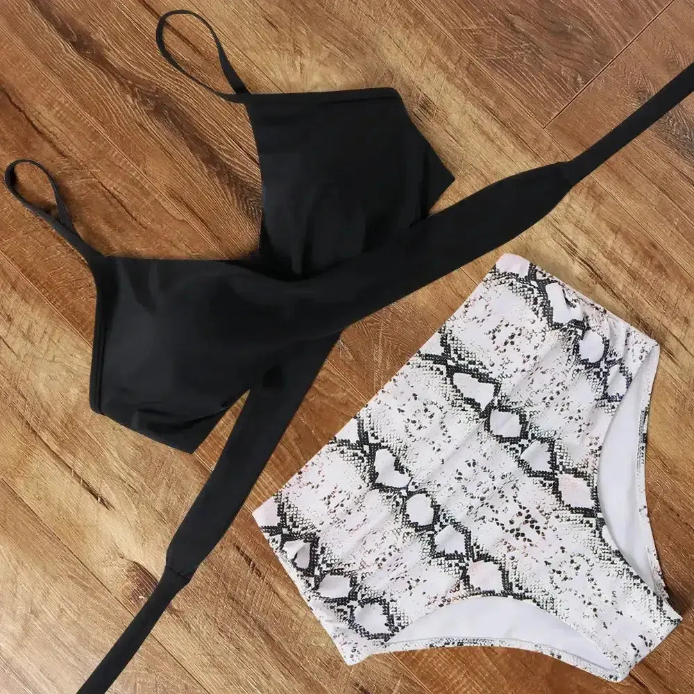 High Waist Plaid Bikini Set