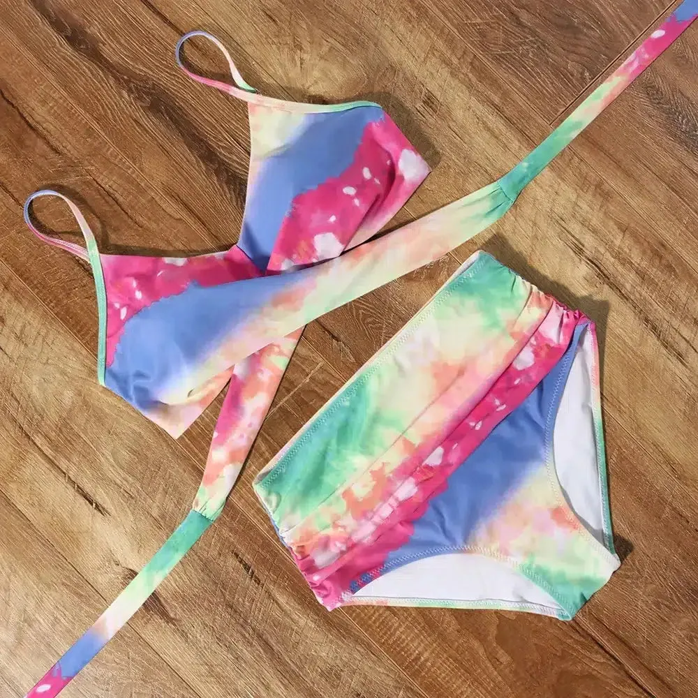 High Waist Plaid Bikini Set
