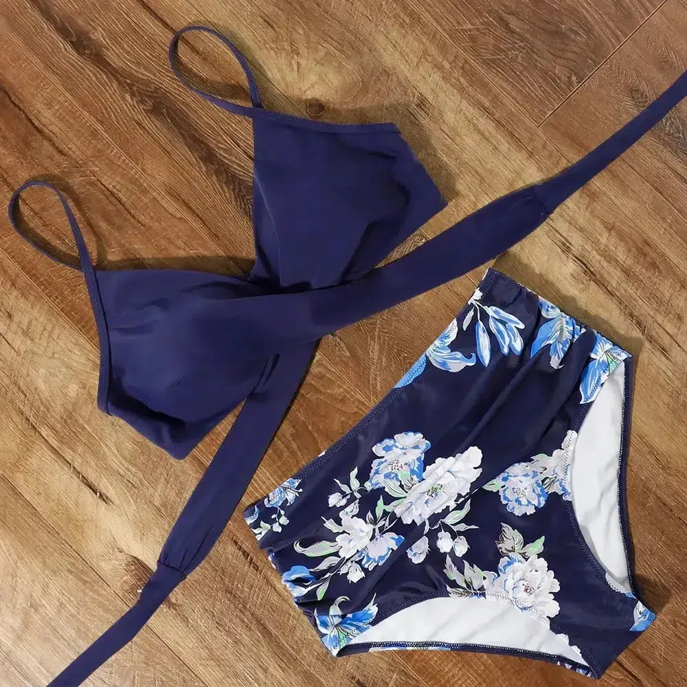 High Waist Plaid Bikini Set