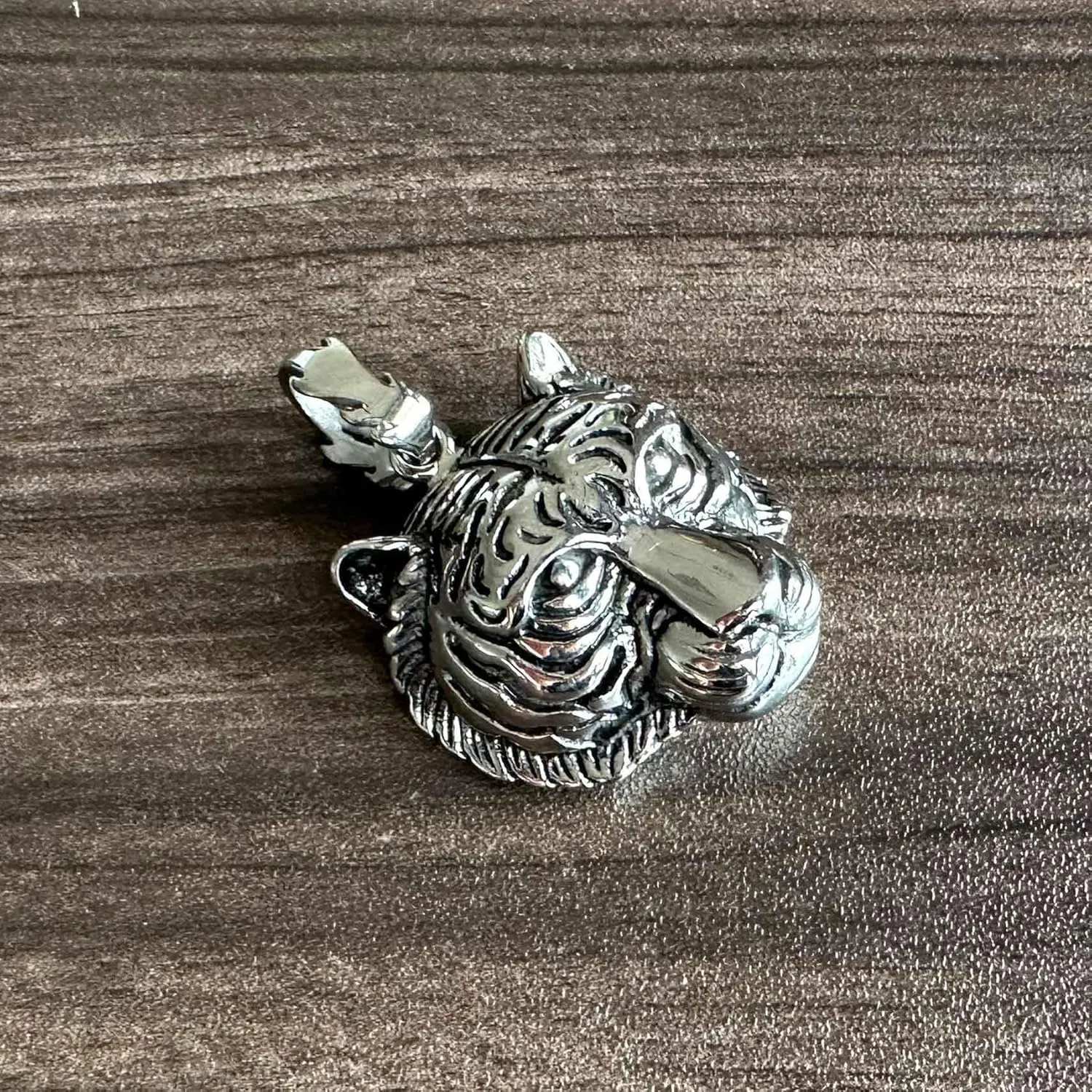 Hip Hop Jewelry Stainless Steel Animal Tiger Head Pendant Necklace