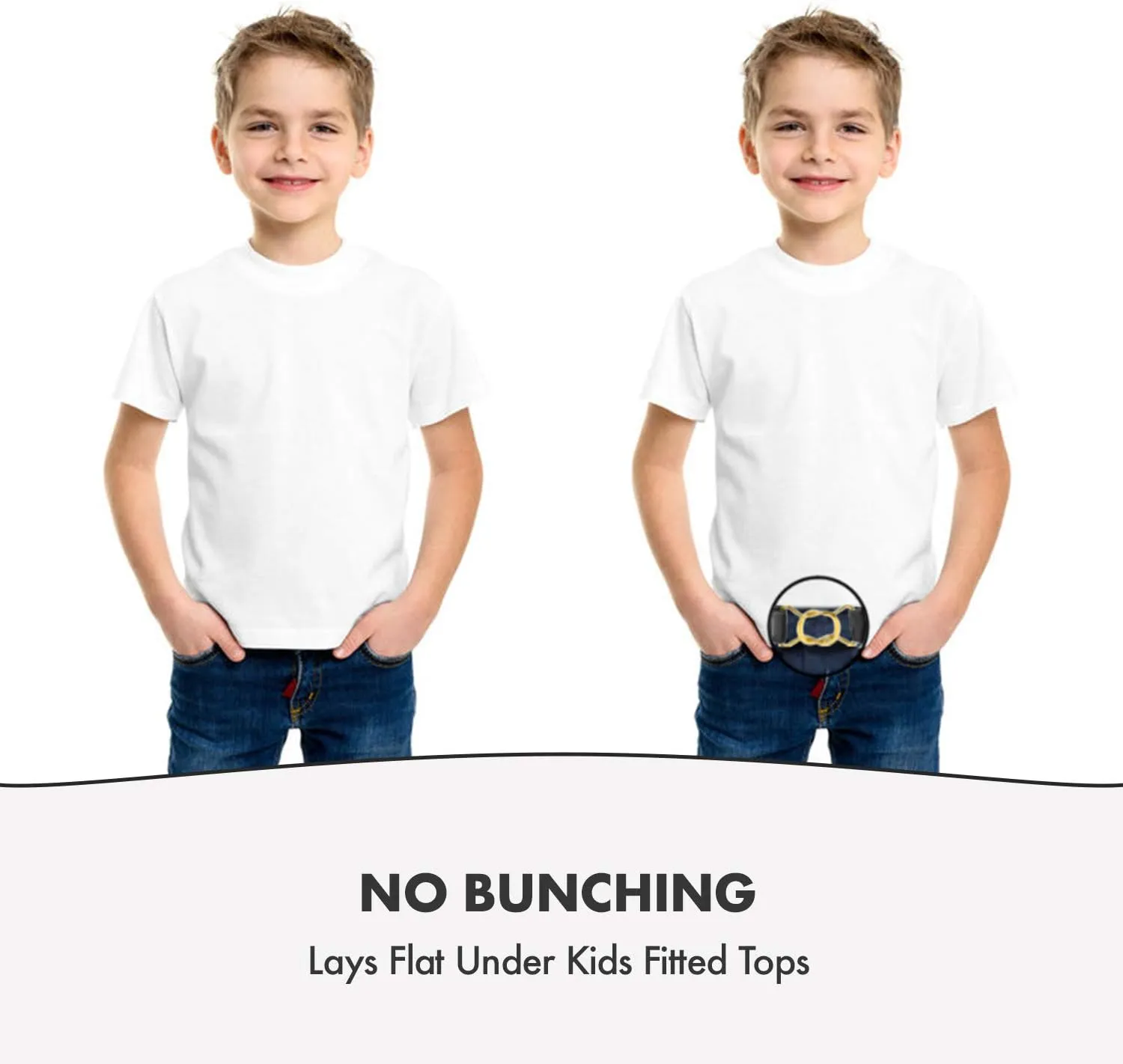 HOLDEM Kids Belts for Boys Brass Twisted Toddler Stretch Elastic Buckle Belt