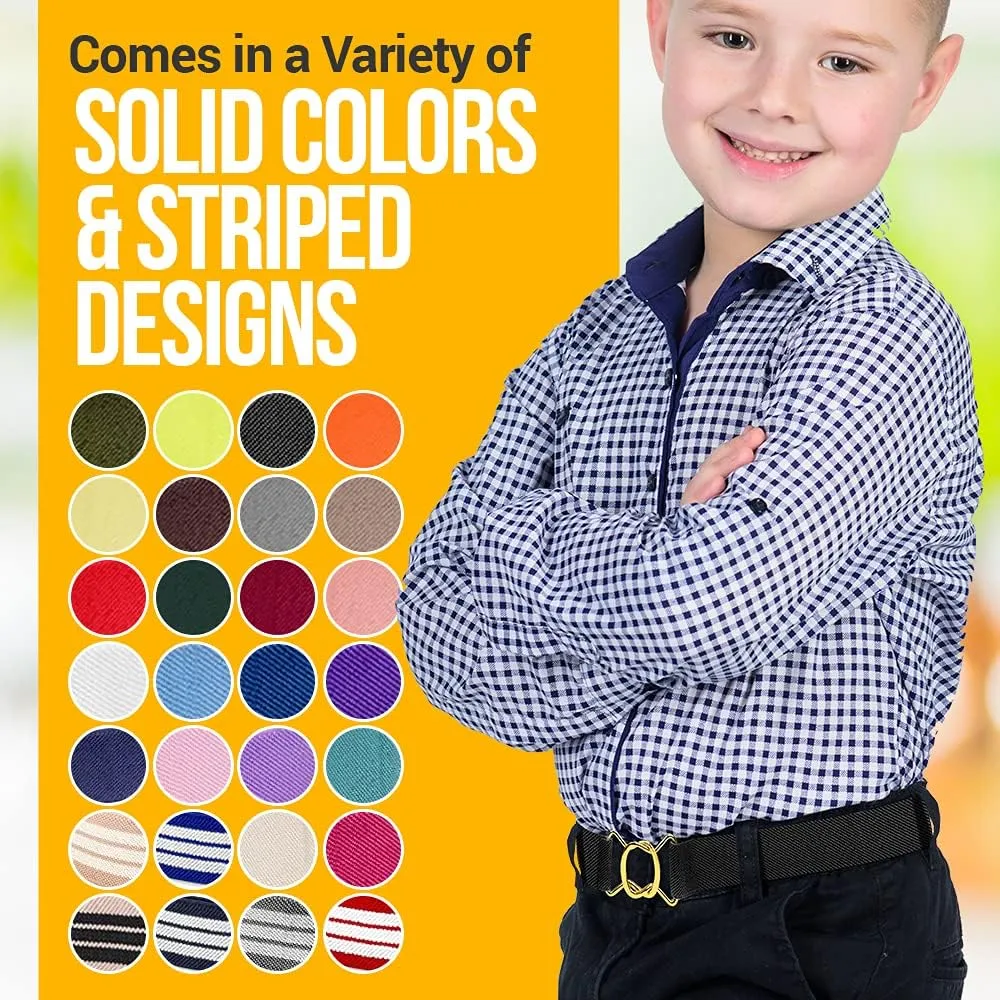 HOLDEM Kids Belts for Boys Brass Twisted Toddler Stretch Elastic Buckle Belt