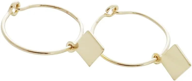 HONEYCAT Magic Charm Diamond Hoops in 18k Gold Plate, 18k Rose Gold Plate, or Silver Rhodium Plate