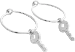 HONEYCAT Magic Charm Key Hoops in 18k Gold Plate, 18k Rose Gold Plate, or Silver Rhodium Plate