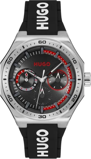 HUGO Men's #Grail Sport Watch  44mm Stainless Steel Case, Multifunction Movement, Bold Design, Quartz Accuracy, Sporty and Dynamic Style - Gift for Him