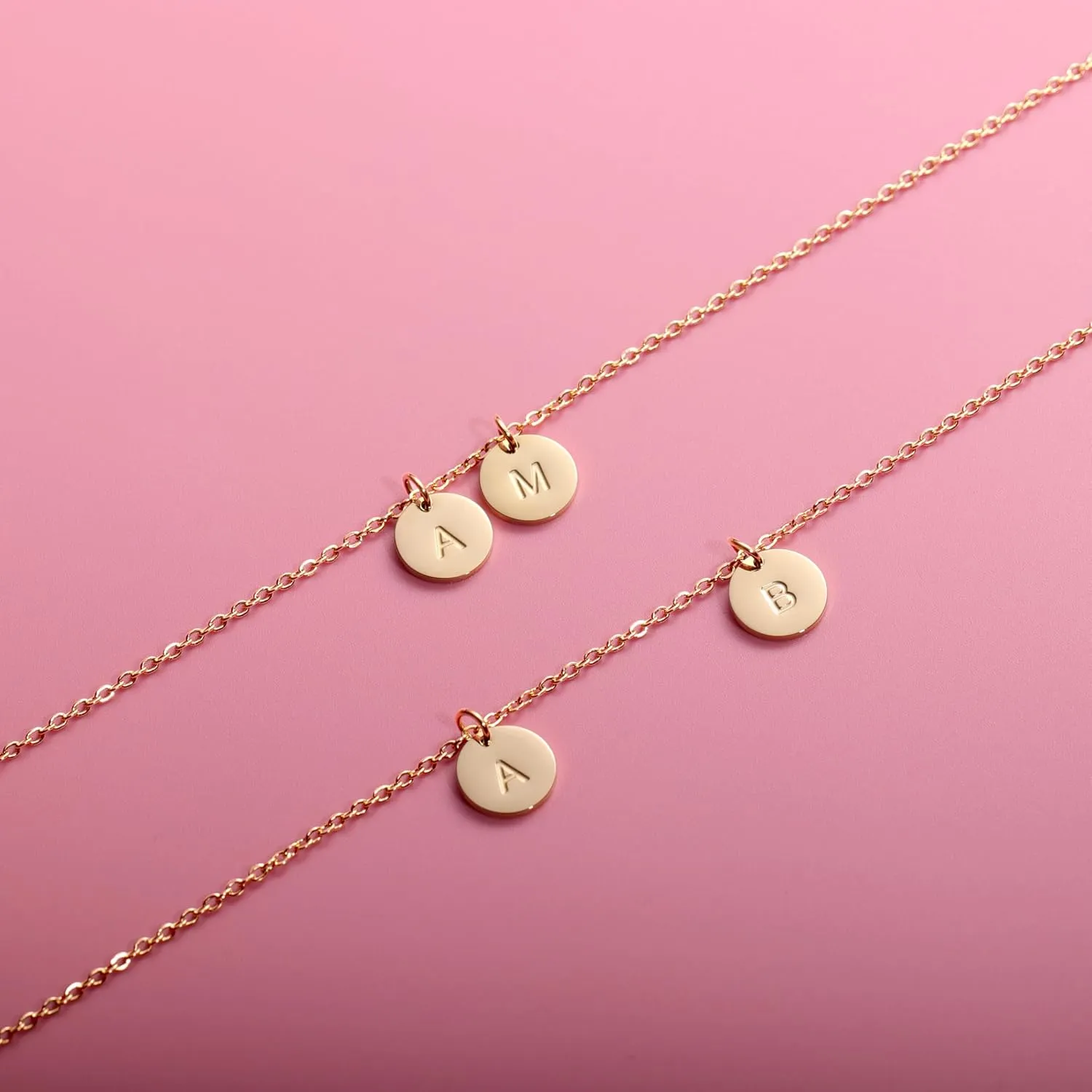 Initial Necklaces for Women,18K Gold Plated Dainty Letter Necklace for Women