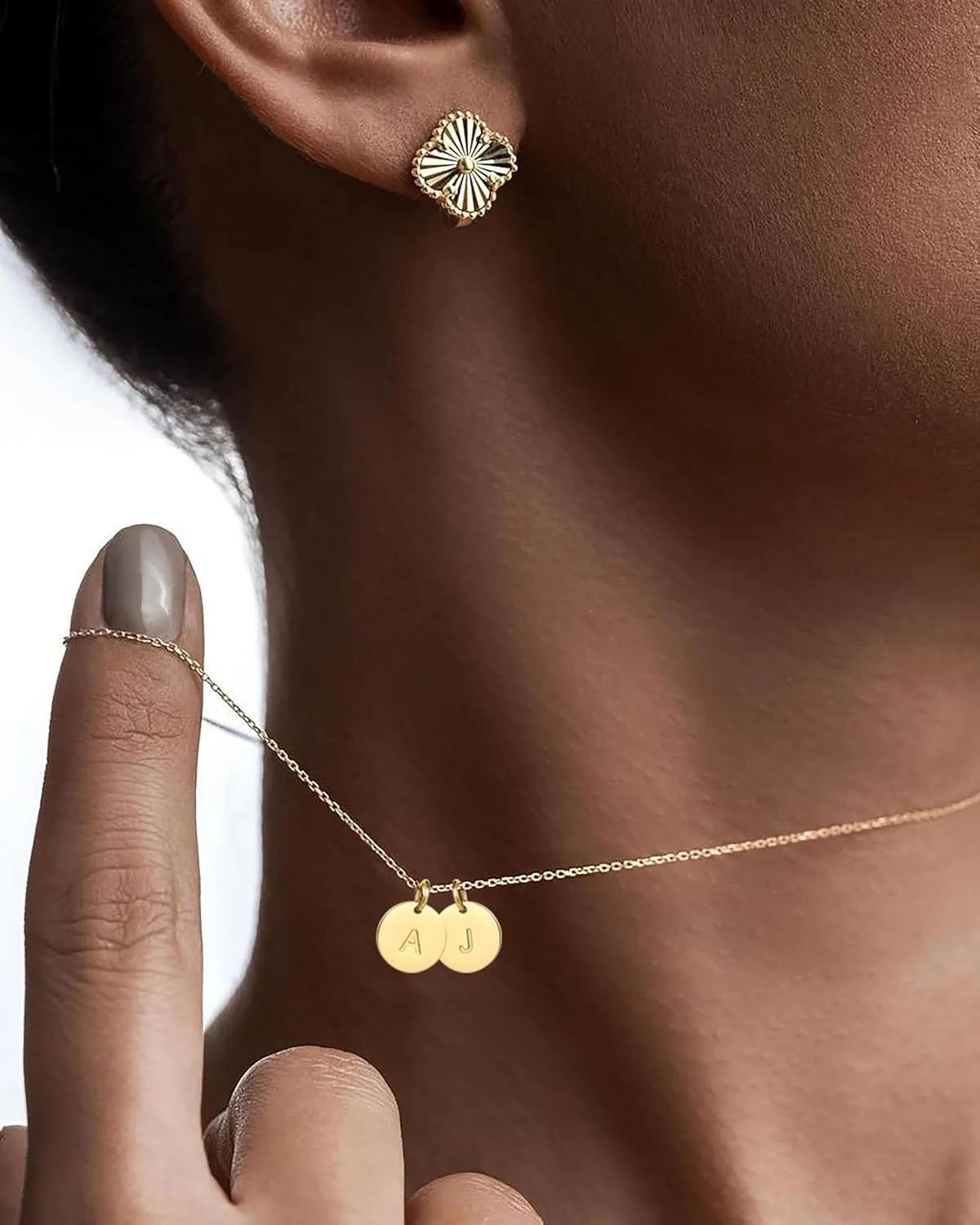 Initial Necklaces for Women,18K Gold Plated Dainty Letter Necklace for Women