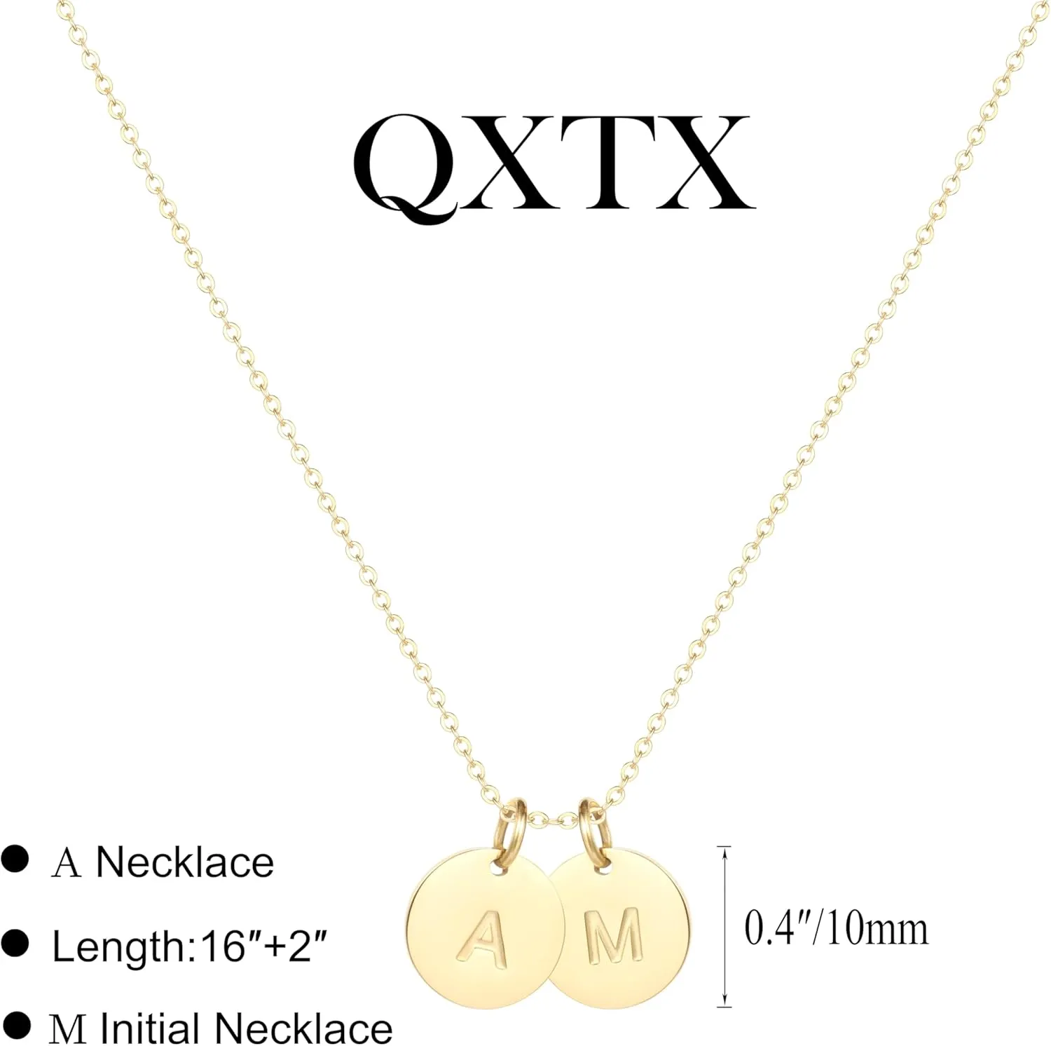 Initial Necklaces for Women,18K Gold Plated Dainty Letter Necklace for Women
