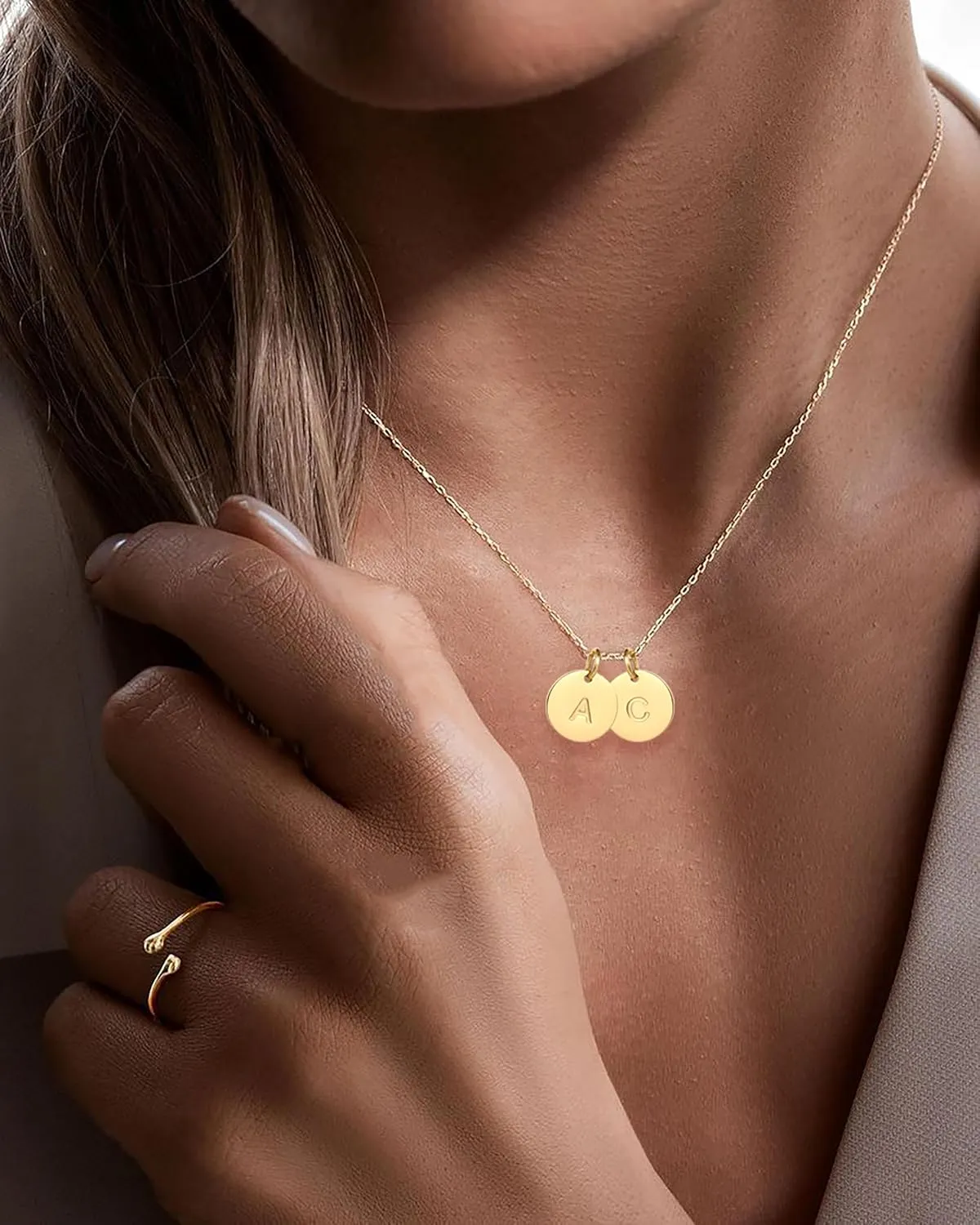 Initial Necklaces for Women,18K Gold Plated Dainty Letter Necklace for Women