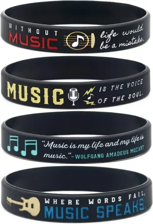 Inkstone Music Inspirational Bracelets with Quotes and Sayings - Jewelry Accessories Gifts for Musicians, Teachers, Students