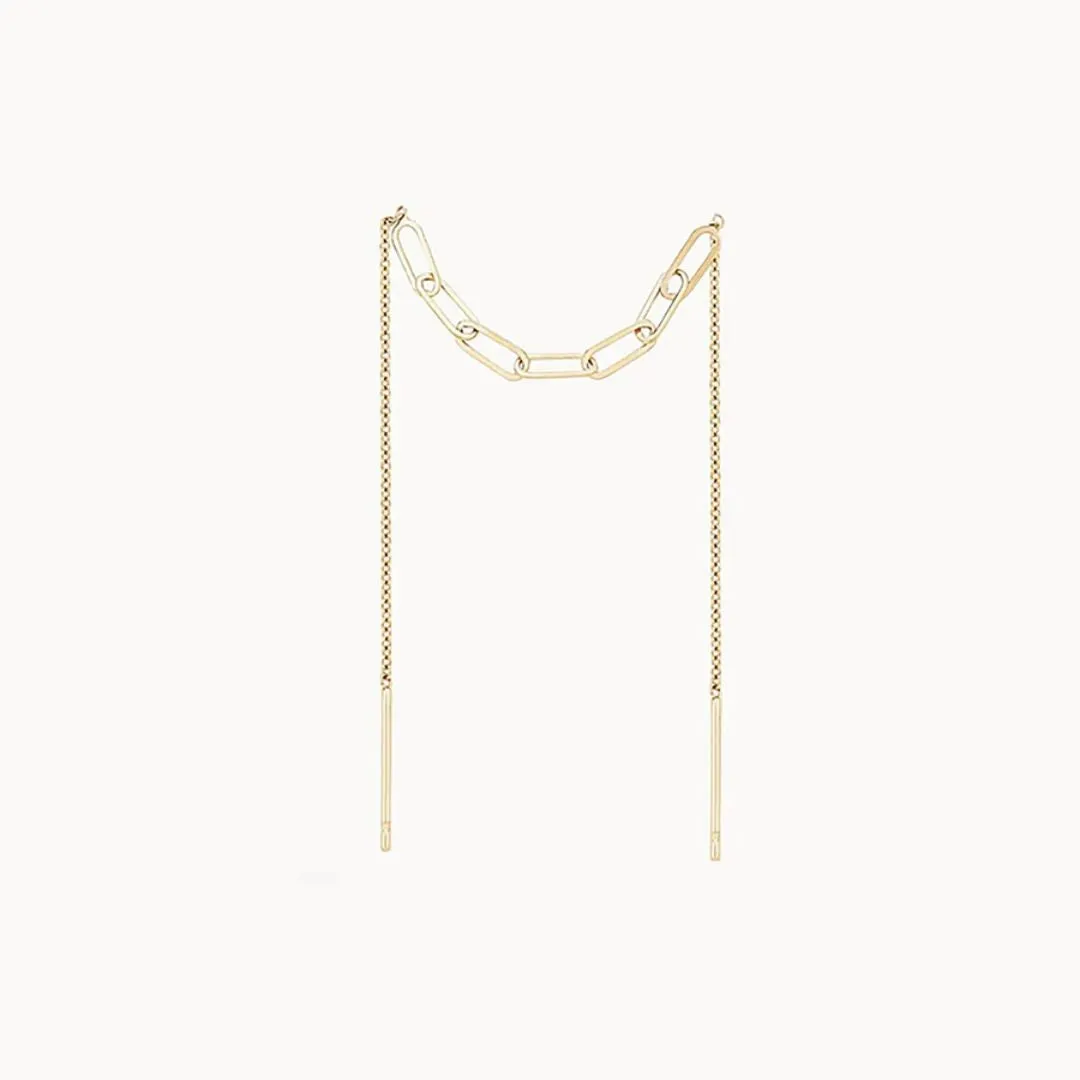 Inseparable Chain Threader Earring (14K Gold)