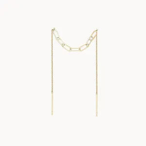 Inseparable Chain Threader Earring (14K Gold)