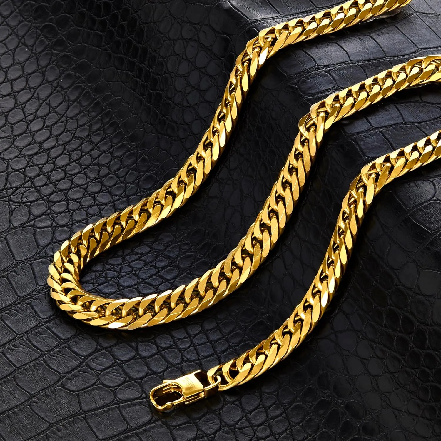 Invicta Jewelry Men's Double Curb Chain Stainless Steel Necklace (11.5mm) - 24"