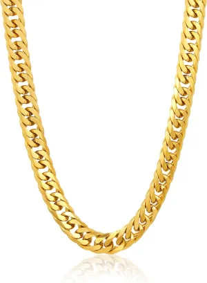Invicta Jewelry Men's Double Curb Chain Stainless Steel Necklace (11.5mm) - 24"