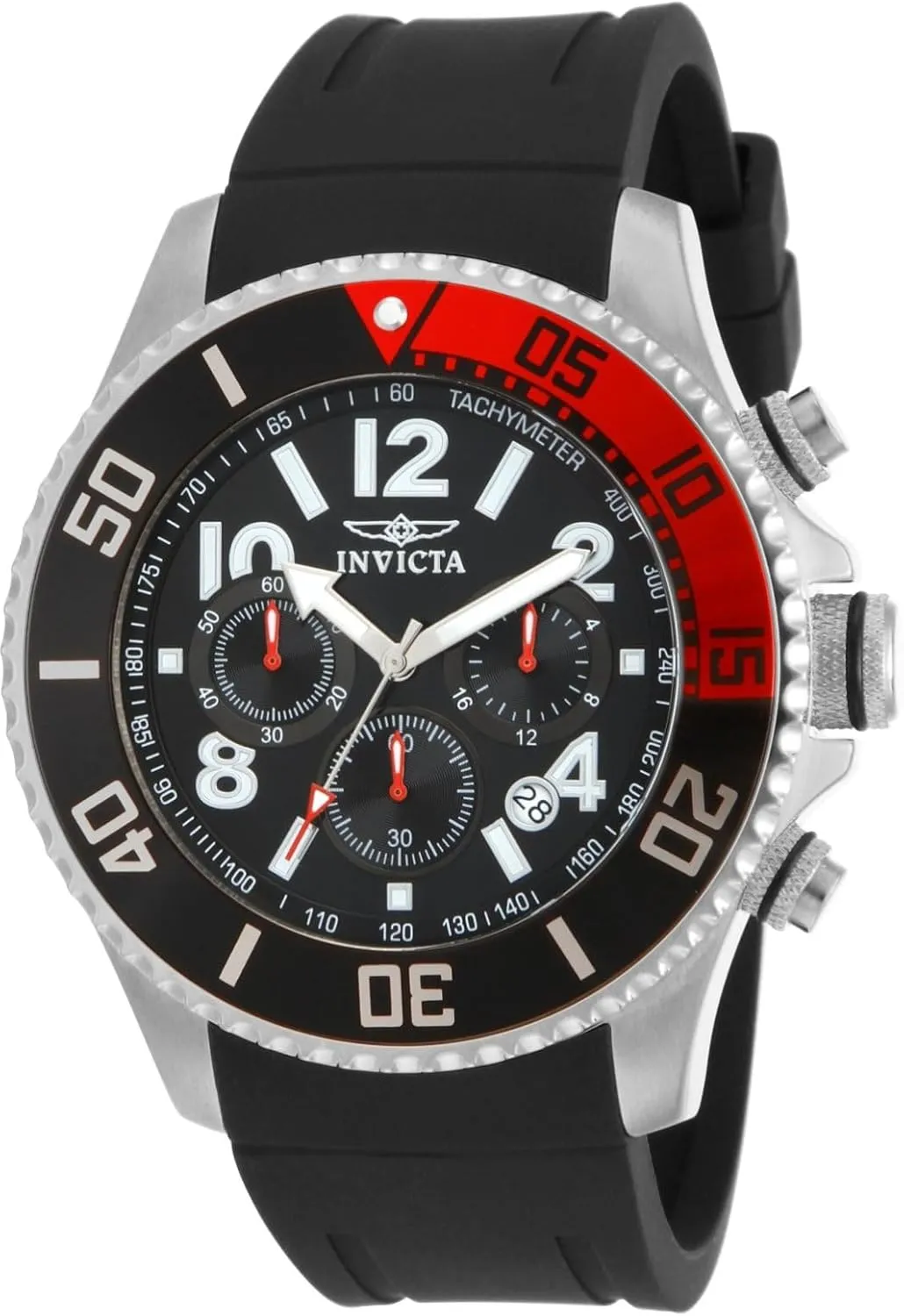 Invicta Men's 15145 "Pro Diver" Stainless Steel and Black Polyurethane Watch