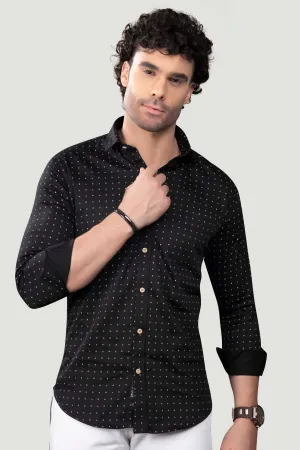 Jackson Black Cotton Printed Shirt